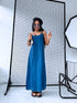 Long dress with crossed straps - dark turquoise
